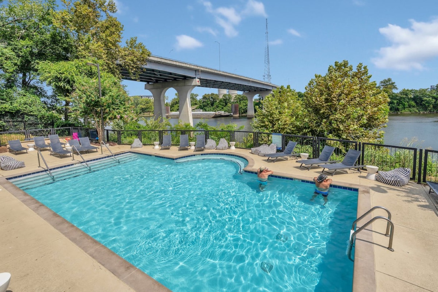 Community pool by the river