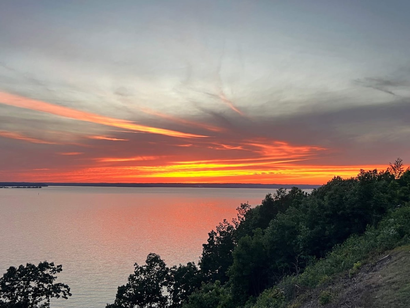 Orange sunset over Kentucky Lake